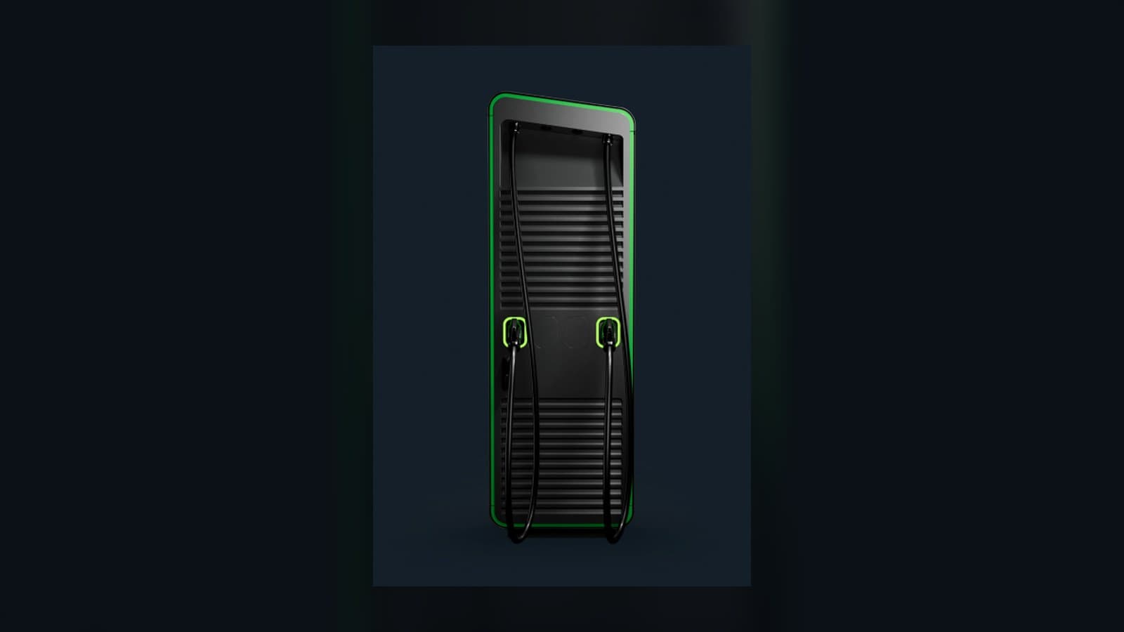 Borne de recharge rapide Alpitronic Hypercharger sur fond sombre