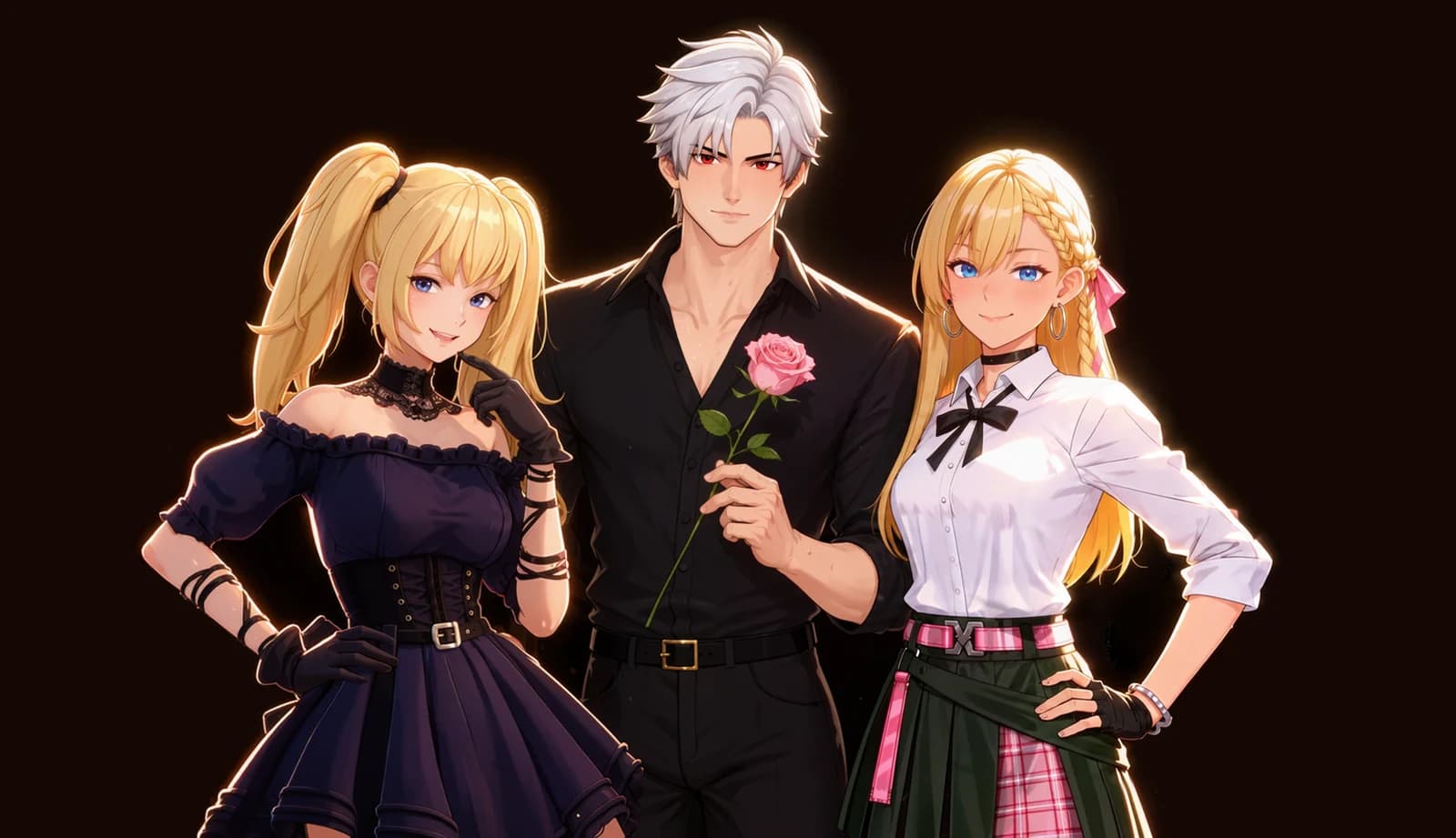 Visuel officiel réunissant les personnages Ani, Jareth et Yuki d’Animates