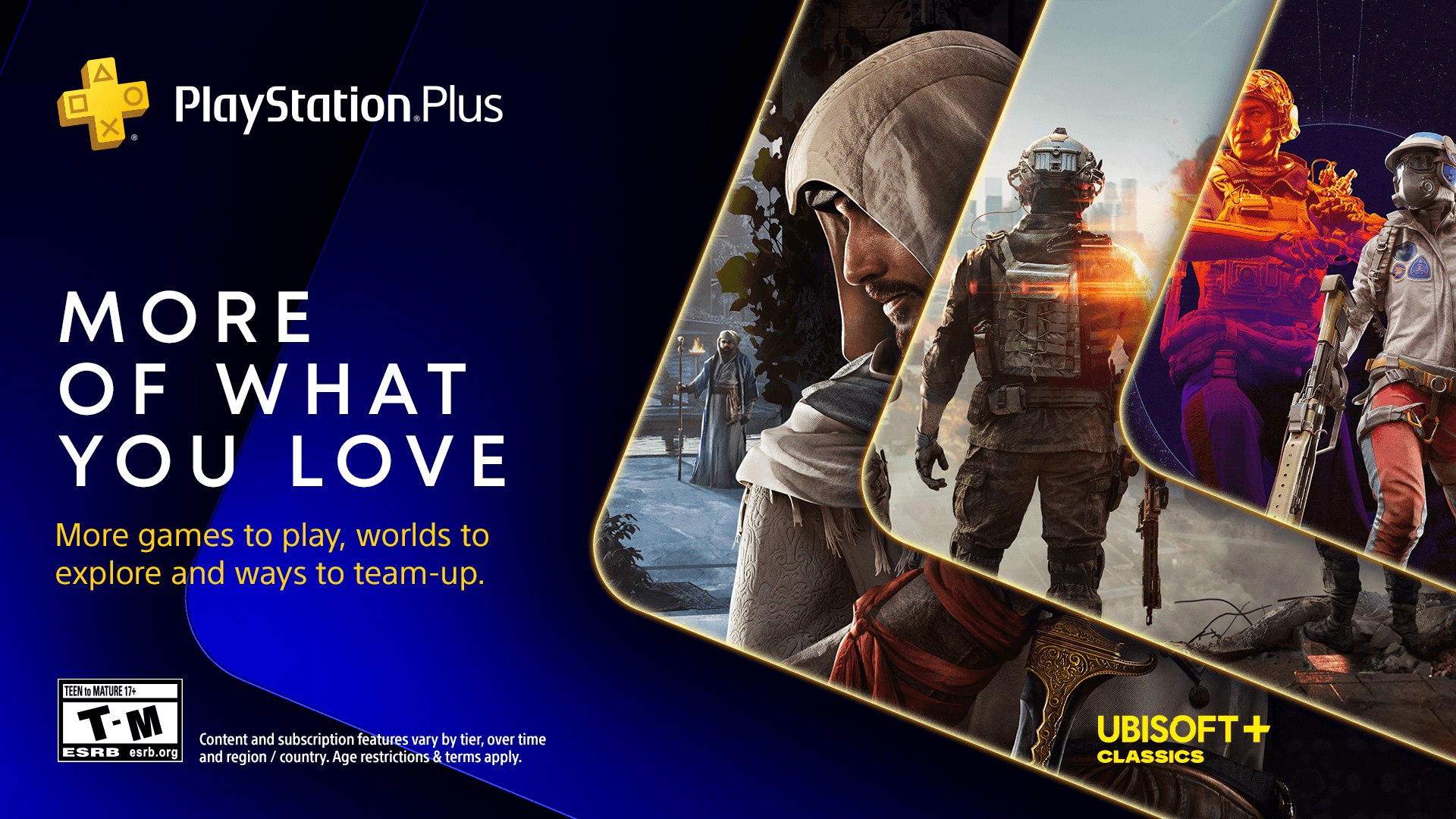 Campagne officielle PlayStation Plus 2026 présentant plusieurs jeux du catalogue