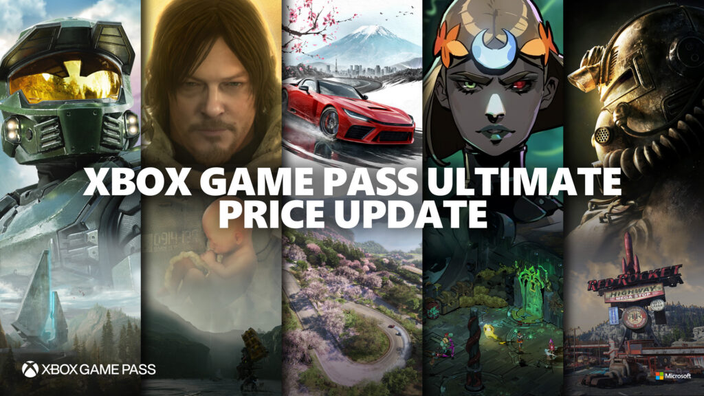 Visuel officiel Xbox Game Pass Ultimate présentant plusieurs jeux du catalogue