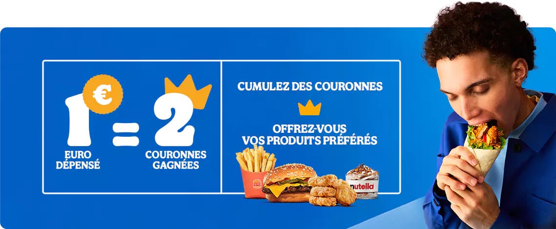 Présentation officielle du programme Kingdom de Burger King avec couronnes et récompenses